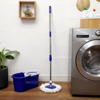Mop Giratorio com Pano/Esfregão Microfibra Azul - Casual Home