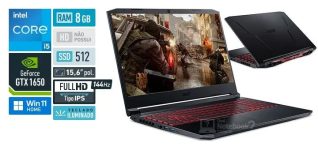 Notebook Gamer Acer Nitro 5 Intel Core I5-11400H 8GB (GTX 1650) 512GB SSD W11 15,6” Preto AN515-57-52LC