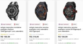 Seleção de relógios masculinos com 50% de CASHBACK