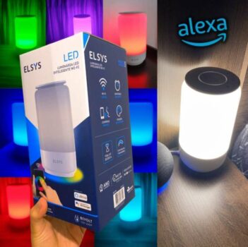 Smart Luminária de Mesa Wi-Fi, EPGG20, Elsys, Branco - Compatível com Alexa