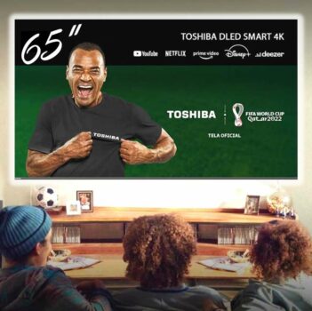 Smart TV 65" 4K LED TB010M Toshiba 65C350L com WiFi, Dolby Audio, Espelhamento de Tela e Comando de Voz