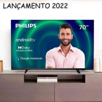 Smart TV 70” 4K UHD D-LED Philips 7406 - 70PUG7406/78 Wi-fi Bluetooth Google Assistente