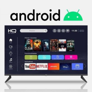 Smart TV LED 32" HD HQ Conversor Digital Externo 3 HDMI 2 USB WI-FI Android 11 Design Slim