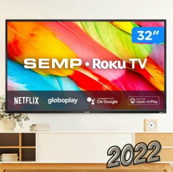 Smart TV LED 32" HD Semp Roku R6500 3 HDMI 1 USB Wi-Fi Compatível com Google Assistant e Alexa