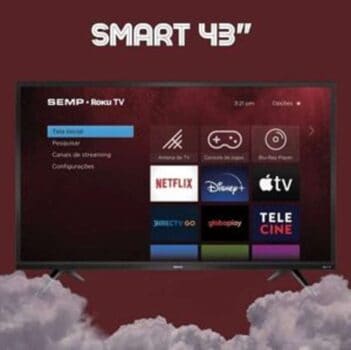 Smart TV LED 43" FULL HD Semp 43R5500 - Roku, Wifi, USB