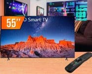 Smart TV LED 55" Ultra HD 4K LG 55UQ801C0SB Wi-Fi Bluetooth HDR ThinQ AI c/Smart Magic Google Alexa