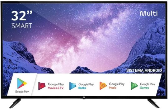Smart TV Multi 32 Polegadas HD, HDMI, USB, Wifi e Android Integrado, Google Assistente - TL042