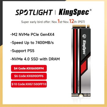 SSD NVME Kingspec Gen4 7400/6500mb/s  Cupom