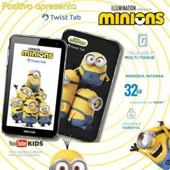 Tablet Positivo 32GB Wi-Fi Tela 7" Twist Minions T770KM Android Processador Quadcore 1,5 GHZ