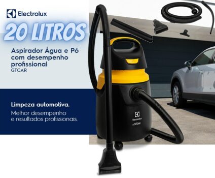 Aspirador de Pó para Carros Profissional 1300W Electrolux 20 L e Acessórios Exclusivos (GTCAR)