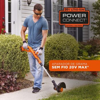 BLACK+DECKER Aparador de Grama Sem Fio a Bateria 20V Max Ion-Litio 1.5 Ah LST201