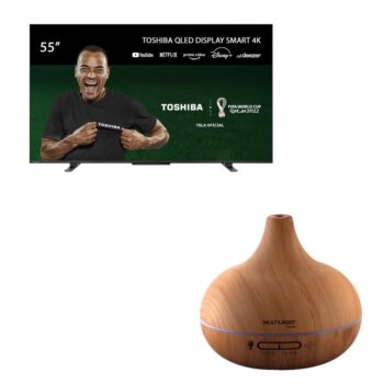 Combo Casa - Smart TV QLED 55'' 4K Toshiba 55M550LS VIDAA e Difusor de Aromas Natural Air - HC2180K
