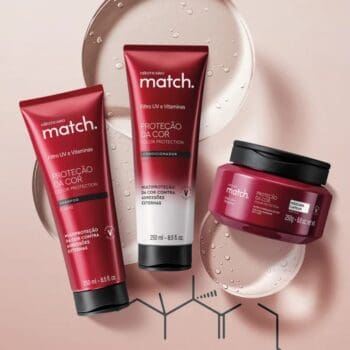 Combo Match. Proteção da Cor: Shampoo 250ml + Máscara Capilar 250g + Condicionador 250ml