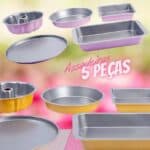 Conjunto De Assadeiras Em Aço Carbono 5 Peças Color Day - La Cuisine