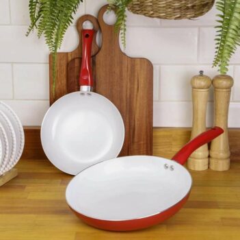 Conjunto de frigideiras 2 peças 22cm e 28cm revestimento cerâmico Sensations vermelha - Classic Home