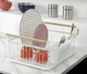 Escorredor de Louça com Porta Talheres e Alça Branco - La Cuisine