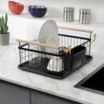 Escorredor de Louça com Porta Talheres e Alça Preto - La Cuisine