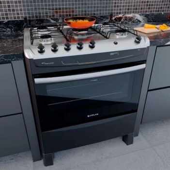Fogão Atlas New Fastcook 5 Bocas Preto - Bivolt