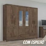 Guarda Roupa Casal Espelho 6 Portas 2 Gavetas Real Atualle