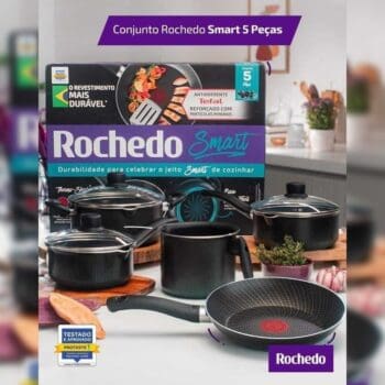 Jogo de Panelas, Rochedo, Smart, 5 peças, Preto