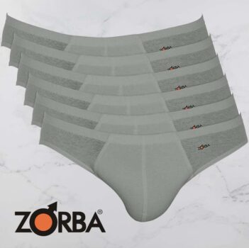 Kit 6 Cuecas Slip Algodão, Zorba, Masculino