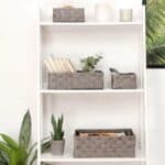 Kit com 4 cestos organizadores em palha cinza - Orb