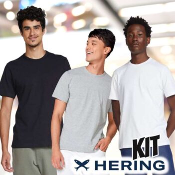 Kit Com 5 Camisetas Masculinas Básicas - Hering