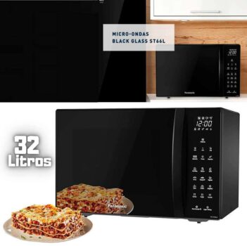 Micro Ondas Panasonic 32L Preto NN-ST66LBRUN 110v