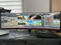 Monitor Gamer Curvo Samsung Odyssey Rg90 49" Dqhd Tela Super Ultrawide 120hz Hdmi Dp Usb Freesync Com Ajuste De Altura Preto Série Rg90