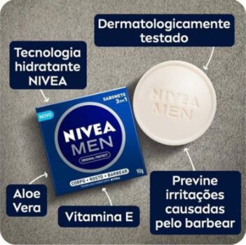 NIVEA Men Sabonete em Barra 3 em 1 Original Protect 90g