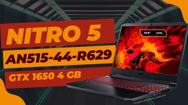 Notebook Gamer Acer Nitro 5 AMD Ryzen 7-4800H, 8GB RAM, SSD 256GB, GeForce GTX 1650, HDD 1TB, 15.6 Full HD, Windows 11, Preto - AN515-44-R629