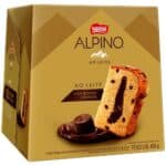 Panettone com gotas E recheio cremoso chocolate alpino nestlé caixa 450G