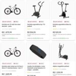 Seleção de itens esportivos com 50% de CASHBACK