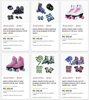 Seleção de Patins c/ 70% de RETORNO AME