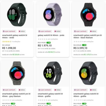 Seleção de Smartwatch com 30% de CASHBACK