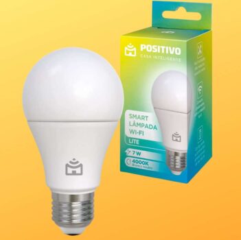 Smart Lâmpada Wi-Fi Lite Positivo Casa Inteligente, Branco Neutro, LED 7W, Bivolt - Compatível com Alexa