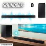 Soundbar Samsung HW-A455 com 2.1 Canais Potência de 300W RMS Bluetooth e Subwoofer sem Fio