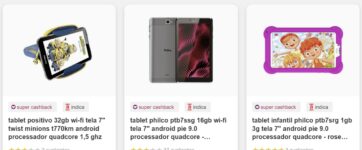 Tablets com até 30% de CASHBACK