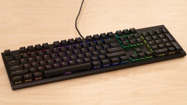 Teclado Mecanico Gamer Corsair K60 Rgb Pro Low Profile, Us, Switch Cherry Mx Low Profile Speed, Preto, Ch-910d018-na