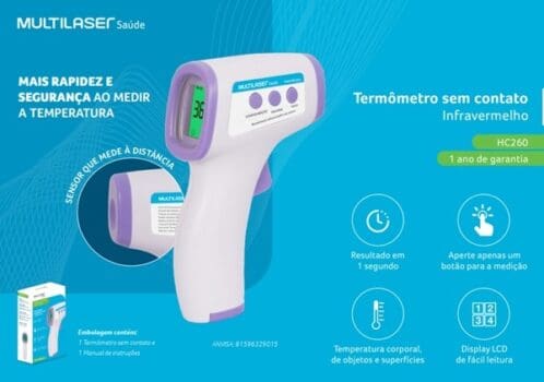 Termômetro Infravermelho sem Contato Multilaser HC260