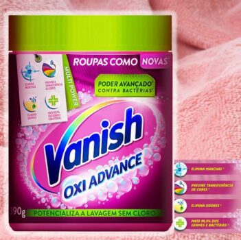 Tira Manchas em Pó Vanish Oxi Advance 390g Refil Econômico para roupas coloridas, Vanish, Rosa