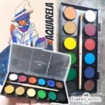 Aquarela em Pastilha com Pincel, Faber-Castell, 19.0012, 12 Cores