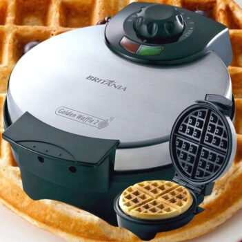 Britânia Golden Waffle Máquina 110V 850W, Prata/Preto