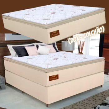 Cama Box Casal (Box + Colchão) Gazin - Mola Ensacada 67cm de Altura Diamante