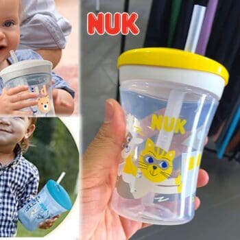 Copo Action Evolution com Canudo 230 ml Boy - NUK, amarelo