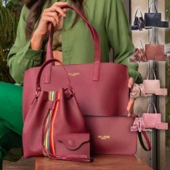Kit Bolsa sacola feminina grande com nécessaire + Bolsa saquinho transversal com porta moeda