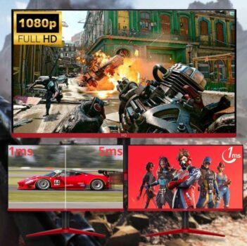 Monitor Gamer HQ 24 Full HD LED, 75hz, 1ms, HDMI, Preto E Vermelho - 24ghq75