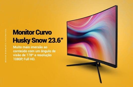 Monitor Gamer Husky Snow 23.6' LED, Curvo, 165 Hz, Full HD, 1ms, Adaptive Sync, HDMI/DisplayPort, Ajuste de Ângulo - HGMT000 - Husky Gaming