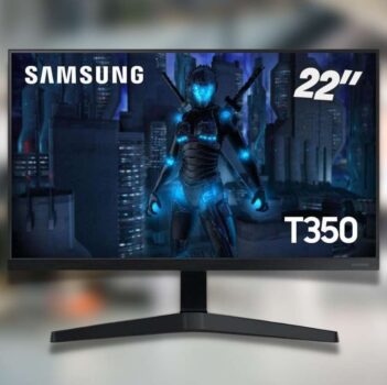 Monitor Gamer Samsung 22" FHD,75Hz, HDMI, VGA, Freesync, Preto, Série T350