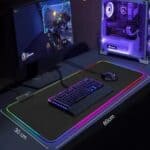 Mouse Pad Gamer Iluminado led Rgb Grande 80 cm por 30 com Mousepad gamer Led com em volta superficie speed para jogos